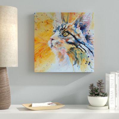 Cat 9 Painting Print on Wrapped Canvas