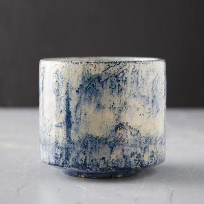 Ceramic Blue Marbled Pot_3
