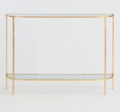Glass And Gold Leaf Rosalyn Console Table