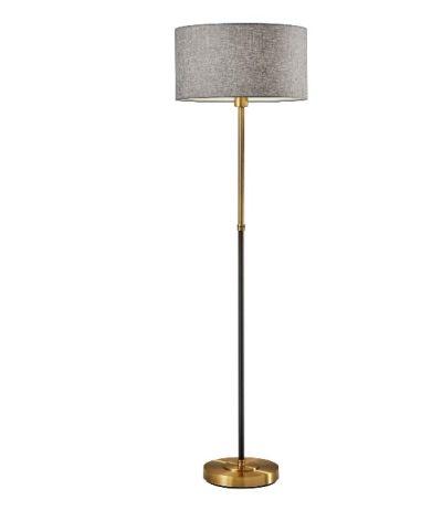 Antiqued Brass And Black Troy Floor Lamp