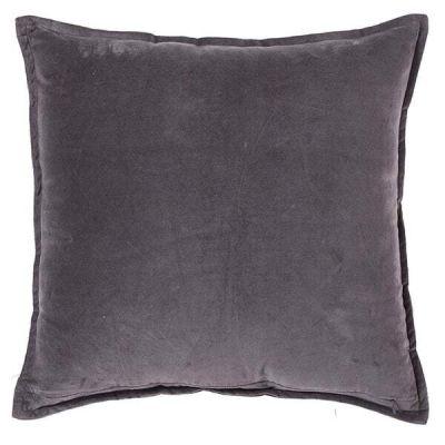 Solid Cotton Velvet Pillow Grey Set Of 2 No Insert-20"x20"