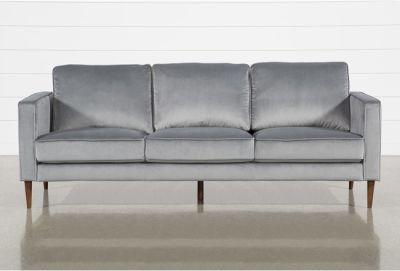 Fairfax Steel Grey Velvet Sofa