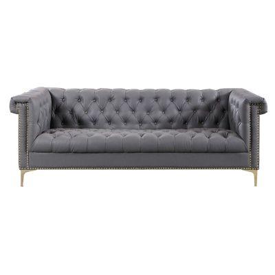 Maloney 84'' Faux Leather Rolled Arm Chesterfield Sofa