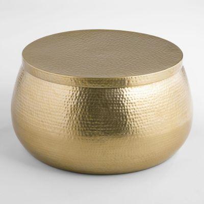 Gold Hammered Metal Cala Coffee Table