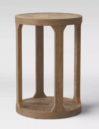Castalia Round Accent Table Natural Wood