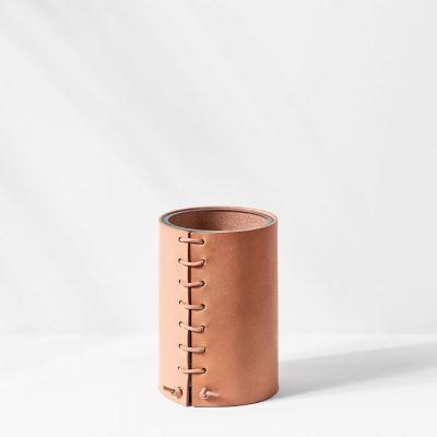 Made Solid Leather-Wrapped Vase