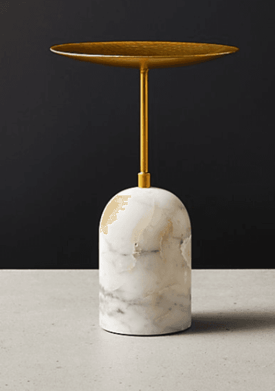 NUMA MARBLE AND BRASS CANDLE STANDS