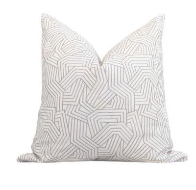 Abstract Stripe Pillow Cover Greige Pillow Cover