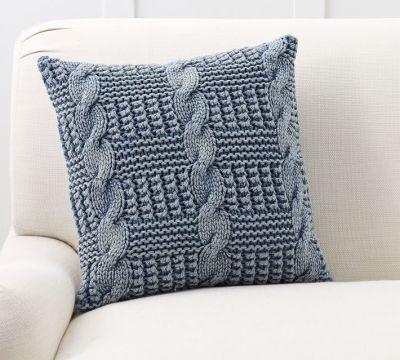 Stonewash Chunky Knit Pillow Cover