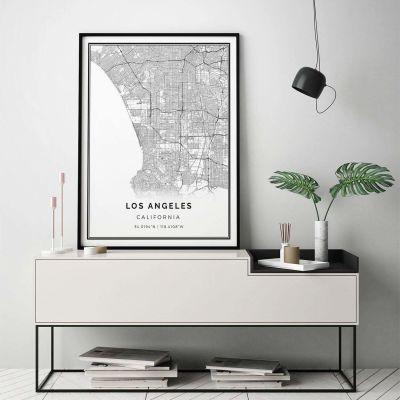 Los Angeles map print Minimalistic wall art poster
