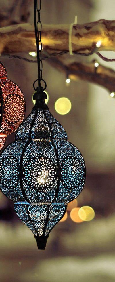 Modern Turkish Vintage Antique Look Moroccan Golden Hanging Lamps