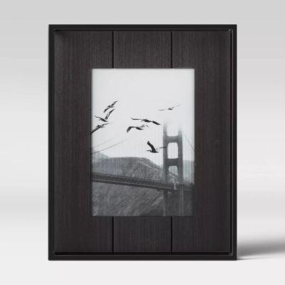 5" x 7" Charred Wood with Metal Frame Black - Project 62