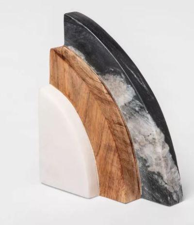 Marble and Wood Bookend