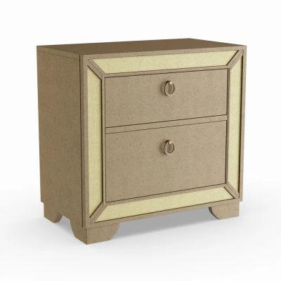 Silver Orchid Rosing Champagne Mirrored 2 drawer Nightstand