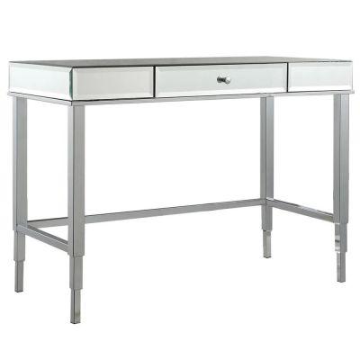 Camille Beveled Mirrored Accent drawer Office Writing Desk by iNSPIRE Q Bold Wheat