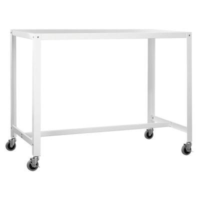 Go-Cart White Rolling Counter Table-Stand Up Desk