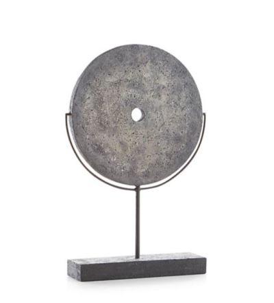 Dark Grey Volcanic Ash Disc Sculpture