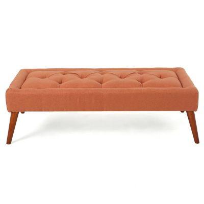 Williams Tufted Fabric Ottoman Bench by Christopher Knight HomeOrange