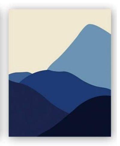 CHDITB Unframed Abstract Sunrise Art Print Modern Mid Century Canvas Art Poster,Set of 3（8’’x10’’） Rolling Mountains Art Painting，Landscape Art for Living Room Wall Decor