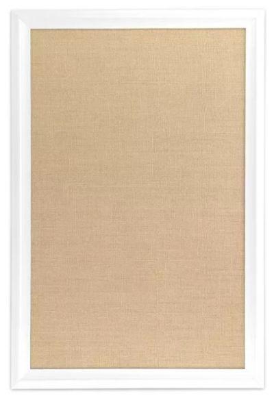 Ubrands White Wood Frame Burlap Bulletin Board