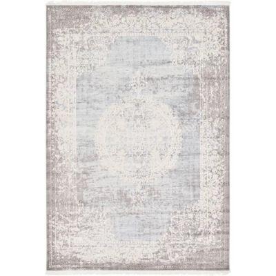 Coeur Area Rug in Gray/Light Blue/Ivory