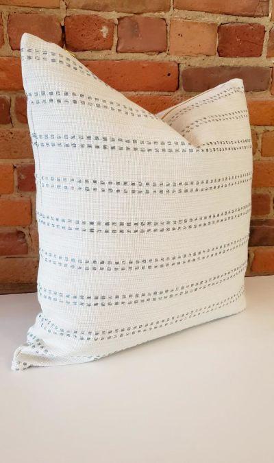Blue and white striped pillow cover, Modern throw pillow cover