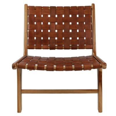 Roy Leather Strap Chair Antique Brown