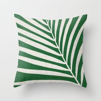 Minimalist Palm Leaf Throw Pillow With Insert-18"x18"