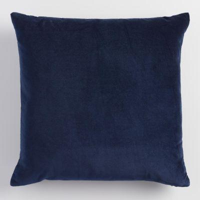 Navy Blue Velvet Throw Pillow