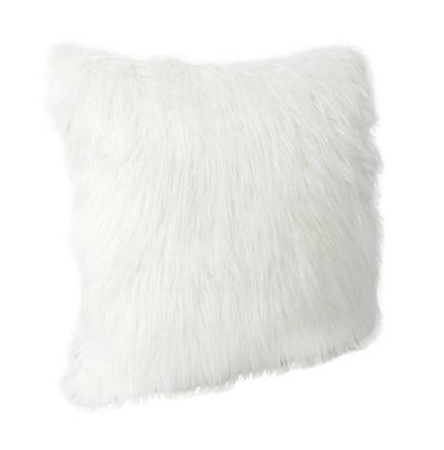 Bright White Keller Faux Fur Pillow 20 in