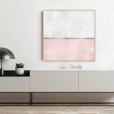 Minimal Art, Pink, White and Gold Painting, Minimalist Art, Large Wall Art, Modern Art, Abstract Painting, Bedroom Decor, Acrylic painting