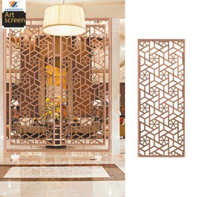 Luxurious Hairline Bronze Stainless Steel Sheet Screen for Hanging Room Divider Partition Hotel Projects