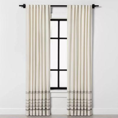Engineered Hem Stripe Curtain Panel Gray / Sour Cream