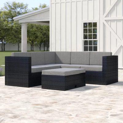Abel 4 Piece Rattan Sectional Seating Group with Cushions