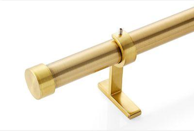 CB Brass End Cap Finial and Curtain Rod Set (24")