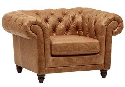 Stone and Beam Bradbury Chesterfield Tufted Leather Accent Chair