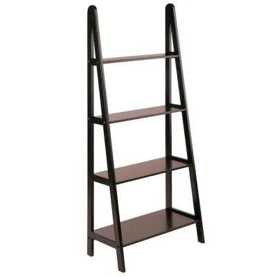 Winsome Wood Avalon Dark Espresso Wood 4 Shelf Ladder Bookcase