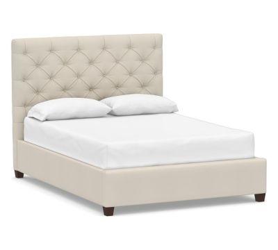 Lorraine Tufted Upholstered Low Bed-Queen