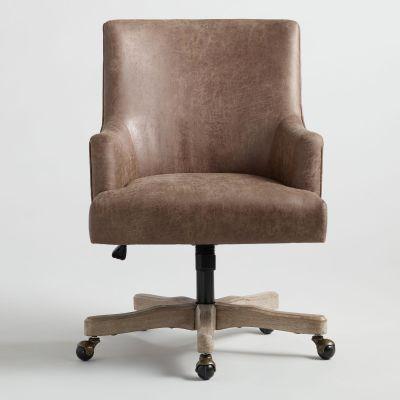 Brown Faux Leather James Upholstered Office Chair