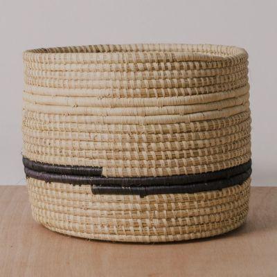 Kazi Striped Black Natural Storage Basket II