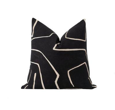 Black and Cream Abstract Pillow Cover No Insert-20"x20"