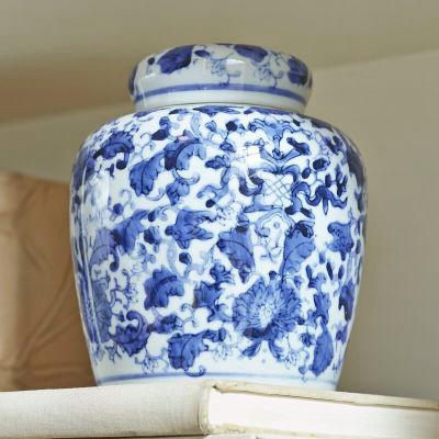 Lerman Blue/White Ceramic Jar