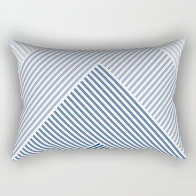 Shades of Blue Abstract geometric pattern Rectangular Pillow-17"x12"