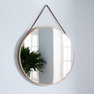 Modern Hanging Oversized Mirror - Natural + Tan - 36&quot;
