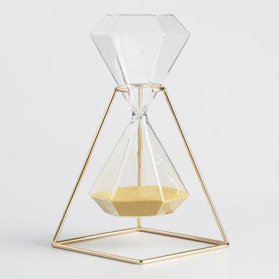 Hexagonal Hourglass With Gold Stand