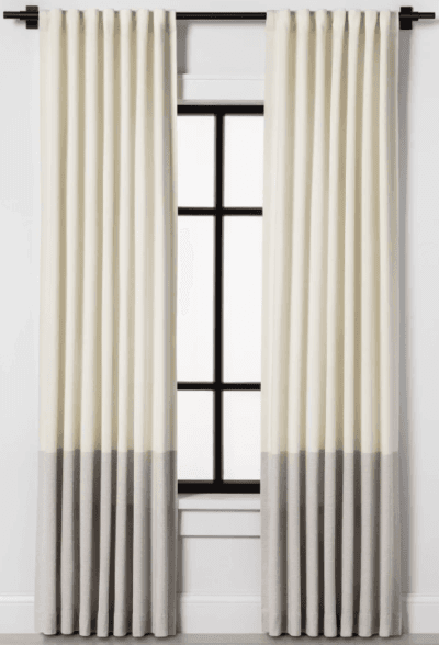 Colorblock Curtain Panel Sour Cream Gray