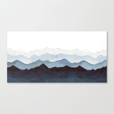 Indigo Mountains Landscape Canvas Print