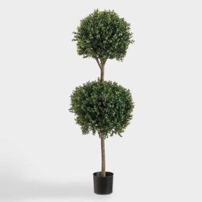 Faux Double Ball Boxwood Topiary