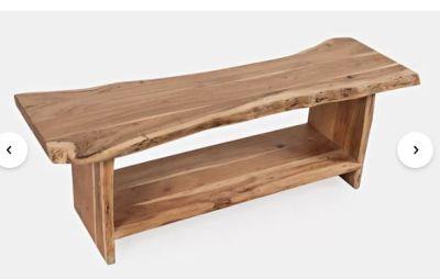Wallasey Solid Wood Shelves Storage Bench