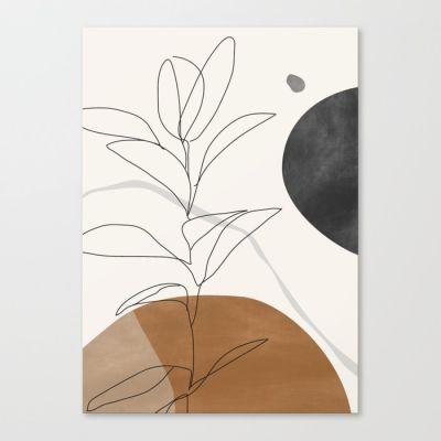 Abstract Art Minimal Plant Canvas Print